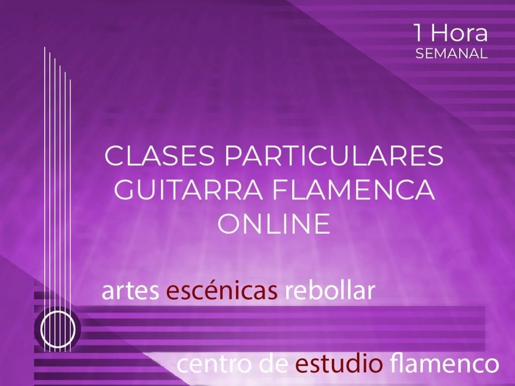 portada del curso de clases particulares de guitarra flamenca online de artes escénicas rebollar